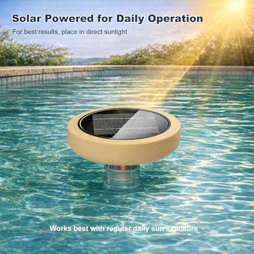 Solar Pool Ionizer for Above Ground, Floating Copper Pool Cleaner Purifier Cuts Chlorine by 85% Works for Pools Up to 45,000 Gal, Swimming Pools Water Cleaner for in-ground Pools and spas (Yellow) - Thumbnail 3