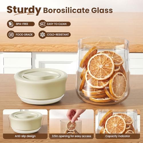 OURCABECUE Overnight Oats containers with Lids, Upgraded Easy Open quarter twist, 16 oz Glass Food Storage Jars, Wide Mouth Mason Salad Jars for Meal Prep, Coffee Beans, Grains, Loose Tea and More - Thumbnail 4