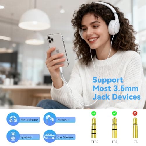 [Apple MFi Certified] 10 Pack for iPhone 3.5mm Headphones Adapter, Lightning to 3.5 mm Headphone/Earphone Jack Converter Audio Aux Dongle Compatible with iPhone 14 13 12 11 Pro XR XS Max X 8 7 - Thumbnail 3