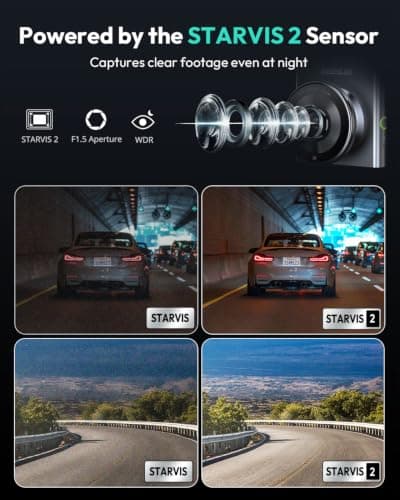 BOTSLAB G300 PLUS 4K DUAL Dash Cam Front and Rear [Updated Version], STARVIS 2 Sensor, 64GB Card Included, Voice Control, 5GHz WiFi Dashcam Front and Rear Camera, GPS,WDR Night Vision,24H Parking Mode - Thumbnail 3