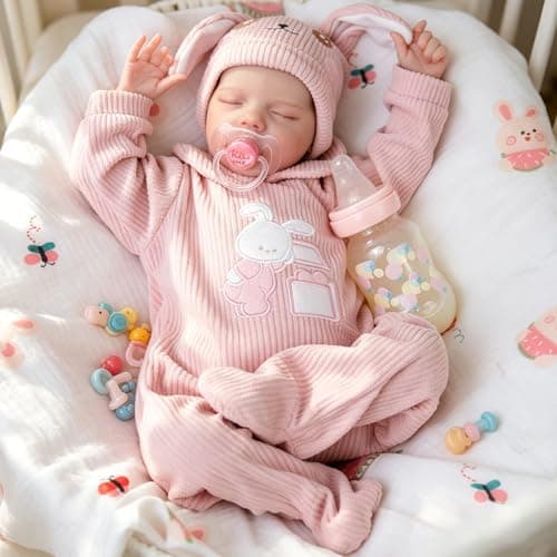 Milidool Lifelike Reborn Baby Dolls- 18-Inch Realistic Poseable Newborn Baby Girl Dolls,Soft Cloth Body Real Life Baby Doll with Gift Box for Kids Age 3 + - Thumbnail 2