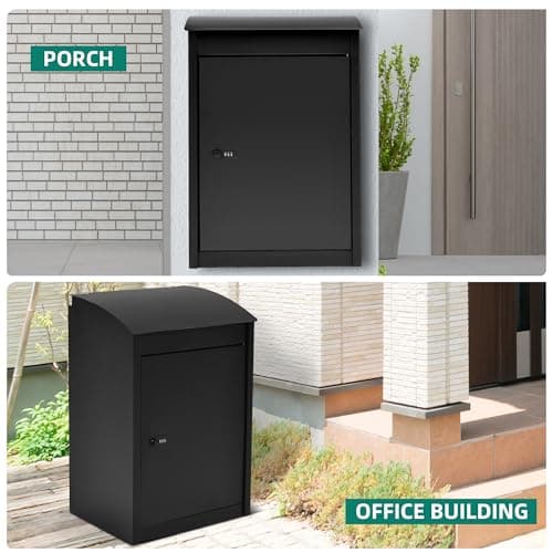 YITAHOME Outside Package Delivery Box with Coded Lock, 16.5x13.8x25.4 inch Lockable Anti-Theft Parcel Drop Box, Locking Mailbox for Outside Home Garden, Office, School - Thumbnail 3