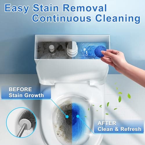 Msvvko Toilet Bowl Cleaner, Automatic Toilet Tank Cleaner Tablets, Blue Toilet Bowl Tablets for Deodorizing & Descaling, Powerful Cleaning, Slow-Release Against Tough Stains 20 Pack - Thumbnail 3