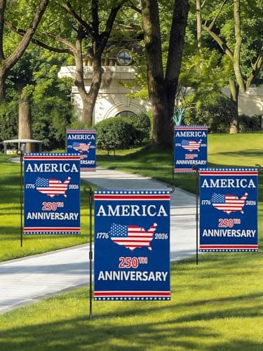 250 Anniversary USA Flag Garden Flags for Outside Double-Sided Patriotic Banner 12x18 Inch Yard Decor, Flag Only - Thumbnail 5