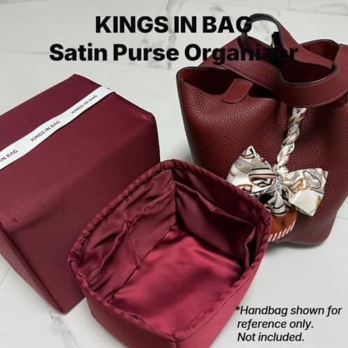KINGS IN BAG Satin Purse Organizer for Picotin 18, Rouge H - Thumbnail 2