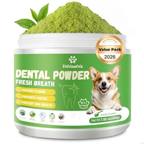 Vetriuntrix Dog Dental Powder, 200g Dental Powder for Dogs Teeth Cleaning and Breath Fresh, Dog Teeth Cleaning Powder with Natural Plants Ingredients and Postbiotics - Image 1
