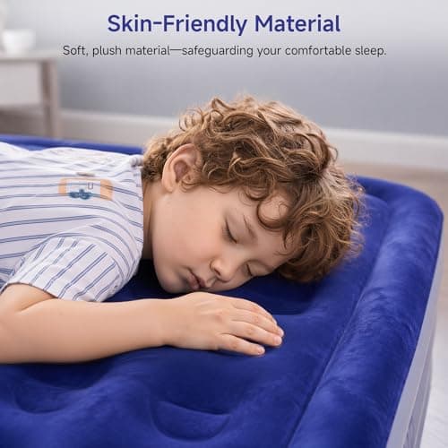 Sebor Air Mattress Queen with Built-in Pump 18", Comfortable Self-Inflating Air Mattress with High-Speed Pump, Durable Blow Up Mattress Queen with Storage Bag for Guests, Camping, Travel - Thumbnail 2