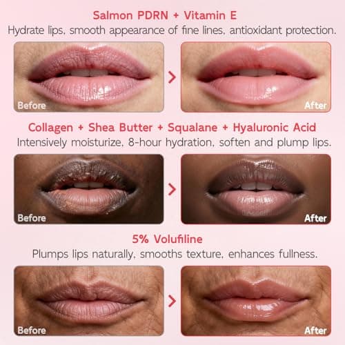 YouthVibe Lip Mask Overnight Moisturizing - Nourish & Hydrate, Antioxidants, 5% Volufiline, Vitamin E, Shea Butter, PDRN & Collagen Sleeping Lip Treatment for Dry, Chapped Lips - Thumbnail 3