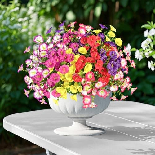 ICX Artificial Flowers for Outdoors, 10 Bundles Morning Glory Faux Flowers, UV Resistant Artificial Outdoor Flowers for Porch Garden Patio, Window Box Yard Front Door Spring Decoration (Mix 6 Colors) - Thumbnail 3