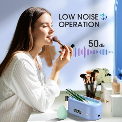 Professional Ultrasonic Jewelry Cleaner with Digital Timer,50KHz Ultrasonic Cleaner Machine with 304 Stainless Steel for Jewelry,Eyeglasses, Rings, Coin, Watch Strap, Dentures, Hygiene Items (Blue) - Thumbnail 5
