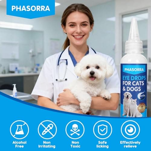 PHASORRA Dog & Cat Eye Drops, Soothing Eyes, Relieve Eye Irritation & Itching, Redness, Gentle and Safe - 2 fl oz - Thumbnail 4