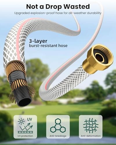 AYURA Retractable Garden Hose Reel 100 ft x 1/2 inch with Pro Metal Shaft, Heavy Duty Automatic Garden Hose Reels with Kink-Free Rewind and Lock at Any Length, Wall Mount Water Hose Reel for Outside - Thumbnail 6