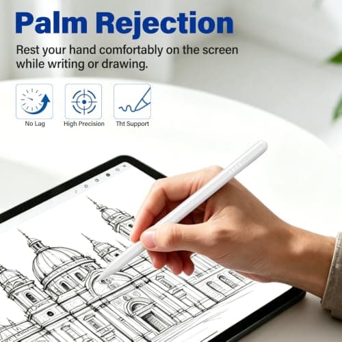 Thrillza Stylus Pen for iPad 2018–2026 Fast Charge Magnetic Attachment, Palm Rejection, Tilt Sensitive Precision Pencil Alternative for Apple iPad Pro 11"/12.9"/M4, Air 3/4/5/M2/M3/M4, mini 5/6/7 PD - Thumbnail 3