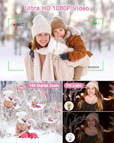 Kids Camera Instant Print, 48MP Selfie Digital Camera for Kids Christmas Birthday Gifts, 1080P Instant Print Cameras with Print Paper, 32GB Card, Toddle Toy for 4 5 6 7 8 9 Year Old Boys Girls-Pink - Thumbnail 4