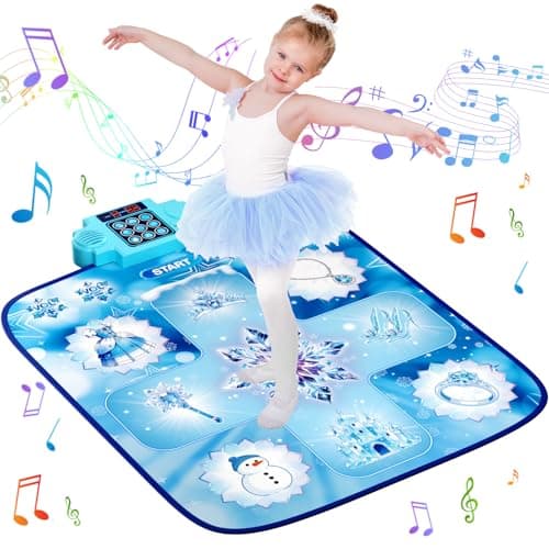 LZFYMXOK Dance Mat for Kids –Electronic Dance Game Toy Pad with 8 Challenge Levels, 3 Modes & LED Score Display, Frozen Toys for Girls Rhythm Step Play Mat, 2026 Birthday Gift for Ages 3-12