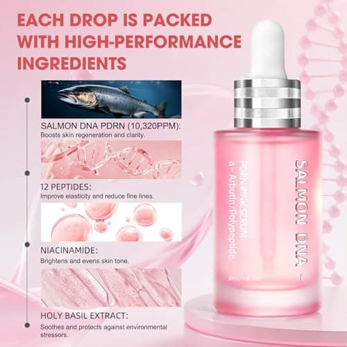 Pink Peptide 12 PDRN Serum – Salmon DNA 10,320ppm, 12 Peptides + Niacinamide for Hydrating, Firming & Glowing Skin – 30ml / 1.01 fl.oz. - Thumbnail 4