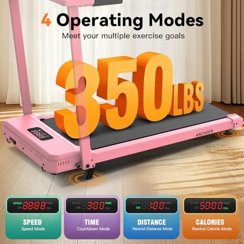 FUNMILY Incline Walking Pad Treadmill with Handle Bar, Folding Treadmills for Home Small, 3.5HP Portable Treadmill with Desk, 350 lbs Weight Capacity, Walking Pad with Remote Control and LED Display - Thumbnail 4