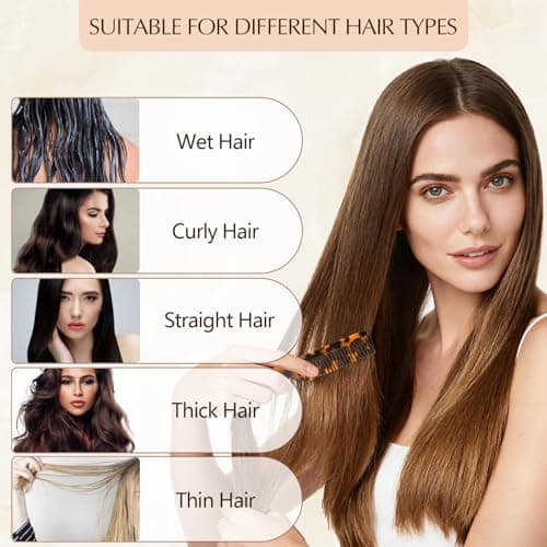 Auseibeely 2 Pack Rat Tail Combs for Women, Fine Tooth Hair Parting Comb Root Teasing Hair Styling Tools for Braiding, Friendly Recycled Cellulose Acetate Comb Anti Static(Tortoise Shell, Ivory) - Thumbnail 6