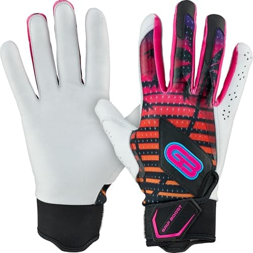Grip Boost Loaded Baseball Batting Gloves with Boost Plus Leather - Adult and Youth Sizes (Miami Nights, Youth Medium) - Image 1