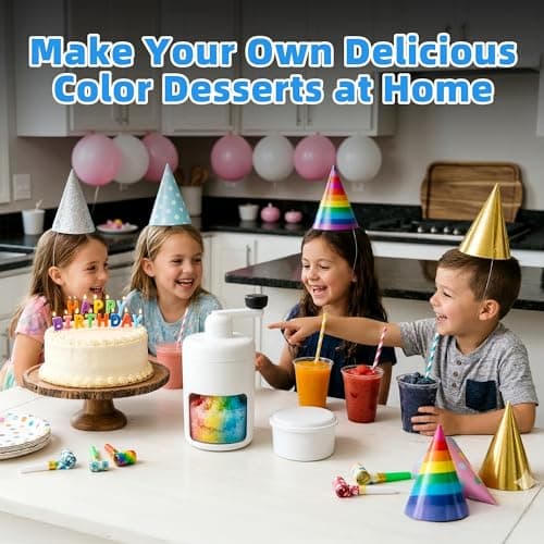 Shaved Ice Maker, Ice Shaver Slushie Machine, Snowcone Maker for Kids Birthday Party, House Warming Gifts New Home, Kitchen Gift Ideas, White - Thumbnail 2