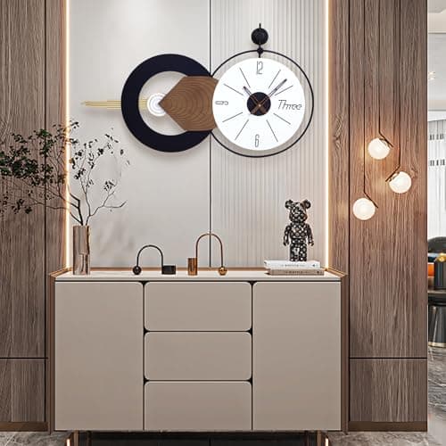 AXAORIRA 35x20 Inch Large Modern Decorative Wall Clock for Living Room Decor, Silent Non-Ticking Battery Operated Analog Clocks for Bedroom, Office, Kitchen & Entryway, Ideal Housewarming Gift - Thumbnail 6