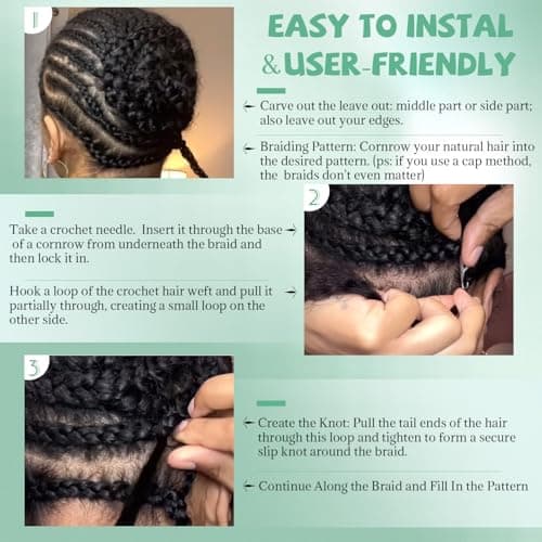 Licoville Human Crochet Hair 20 Inch 50G Soft Natural Knotless Yaki Straight Feather Crochet Extensions 100% Burmese Real Human Hair Light Yaki Straight Crochet Hair for Black Women #1B Natural Color - Thumbnail 5