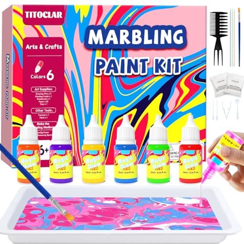 Titoclar Water Marbling Paint for Kids, Easter Basket Stuffers,Birthday Gifts for Kids 3+ Years Old,Arts and Crafts for Girls Boys Ages 8-12 6-8 3-5,STEM Science Toys - Image 1