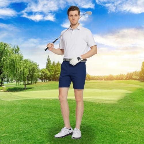 M MAELREG Golf Shirts for Men Dry Fit Short Sleeve Casual Collared Pocket Moisture Wicking Men's Polo Shirts Grey - Thumbnail 2