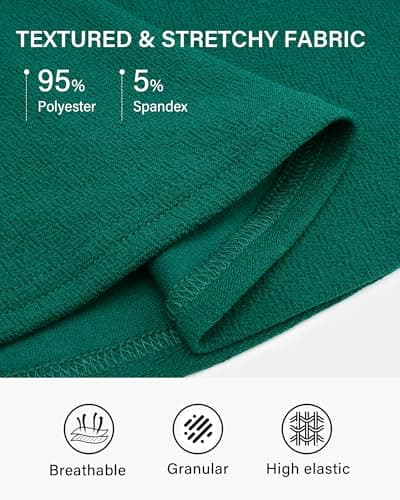 Stelle Women Casual SkateSkirts with Shorts Underneath Basic Versatile Flared Mini Skorts（Green,M） - Thumbnail 5