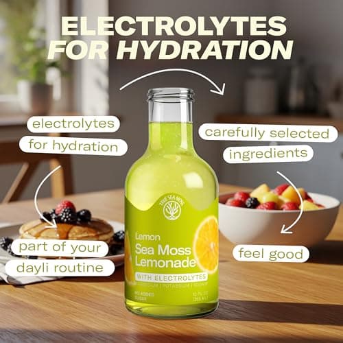 True Sea Moss Lemon Lemonade – Single Flavor Pack with Classic & Electrolyte Formula Variation – 4 × 12 fl oz Bottles – Made in USA - Thumbnail 5