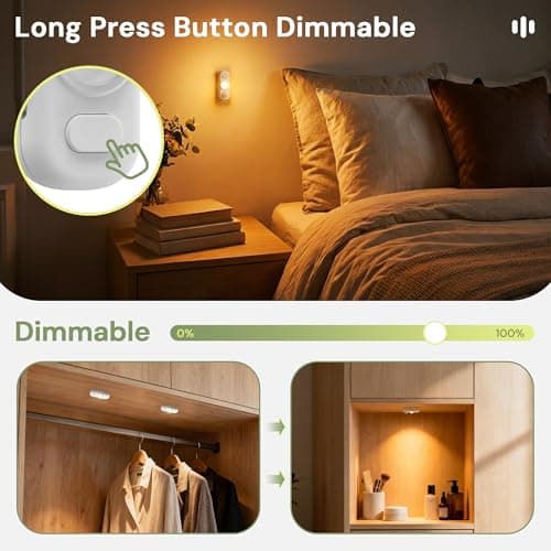 L LOHAS LED Rechargeable Motion Sensor Under Cabinet Lighting, 6-Pack - Thumbnail 4