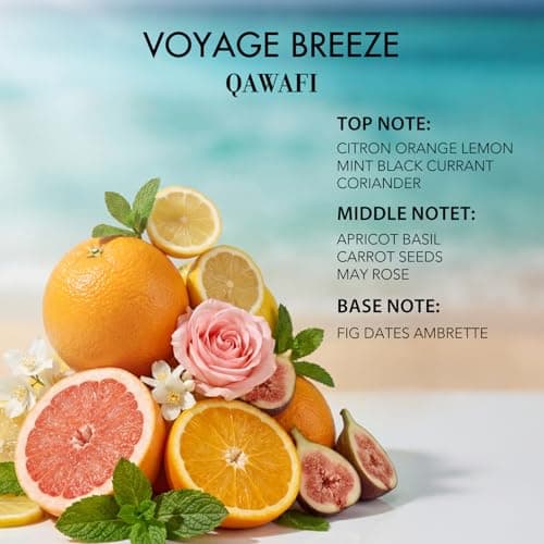 QAWAFI Voyage Breeze Unisex Eau de Parfum Spray, Fresh Citrus Mint and Juicy Fruit, Clean Skin Musk, Long Lasting Summer Spring Perfume Cologne, 50ml &1.7fl oz - Thumbnail 4
