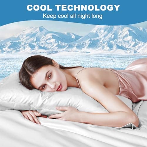 LOVSTOY Cooling Pillow Cases Body Size, Breathable Cool Pillowcases for Hair Skin and Hot Sleepers, Soft Silky Summer Pillow Cover with Envelope Closure, White, 20"x54" - Thumbnail 3