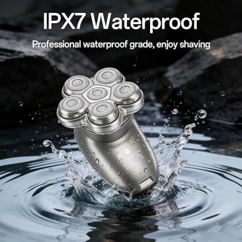 Head Shavers for Bald Men: 5-in-1 Electric Razor with 7D Floating Head & Double Blade - Waterproof Wet Dry Shaver - Thumbnail 4