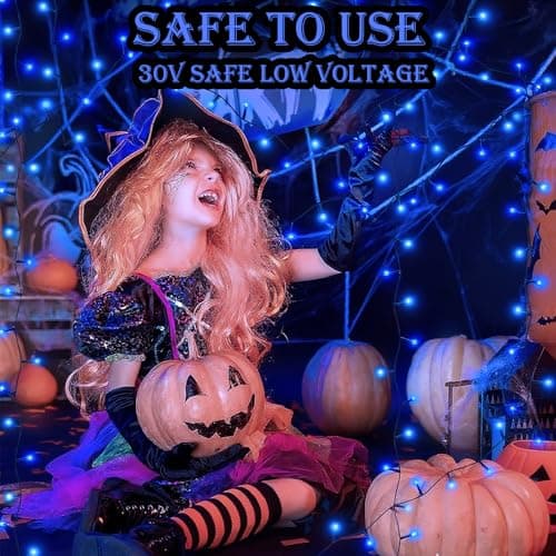 Decute Christmas String Lights Waterproof 300LED 105FT UL Certified with End-to-End Plug 8 Modes, Outdoor Indoor Starry Fairy Lights for Christmas Tree Patio Garden Wedding Party Decor Blue - Thumbnail 6