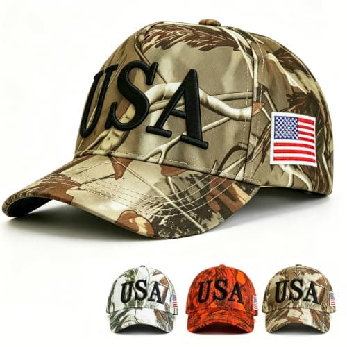 LELVK USA Hat American Flag Baseball Cap Trucker Adjustable Breathable 4th of July Accessories for Men Women Gifts