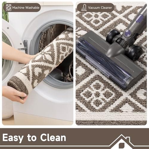 Ileading Laundry Room Runner Rug 2x6ft Non Slip Funny Kitchen Floor Mats with Rubber Backing Machine Washable Low Profile Indoor Decor Carpet for Doormat Hallway Entryway Petmat Garage Balcony(Brown) - Thumbnail 4