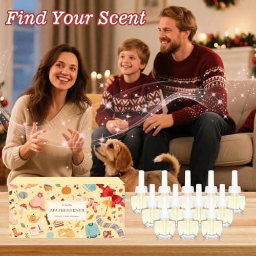 Plug In Air Freshener Refills, Mediterranean Fig, Black Pomegranate, Coconut Vanilla, Winter Cedar, 12 Pack, 7.92 Fl Oz Wall Plug In Refill, Compatible with Air Wick & Glade, Not for Glade Plus - Thumbnail 6