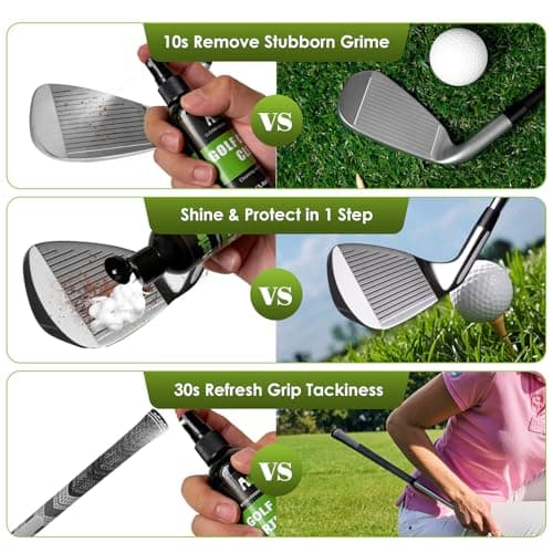 Aerlouxa 6-in-1 Golf Club Cleaning Kit - Club Cleaner, Grip Cleaner, Polish, Water-Spray Brush,Professional Golf Towel & Portable Bag | Restores Clubs, Removes Rust/Scratches, Renews Tackiness - Thumbnail 5