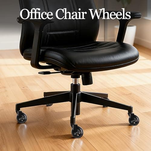 TESUMI Office Chair Wheels 3 Inch Roller Blade Rubber Chair Casters Replacement, Heavy Duty Quiet No Scratch Gaming Chair Wheel for Hardwood Floor Carpet, Set of 5, 11mm Universal Fit/Not for 1KEA - Thumbnail 2