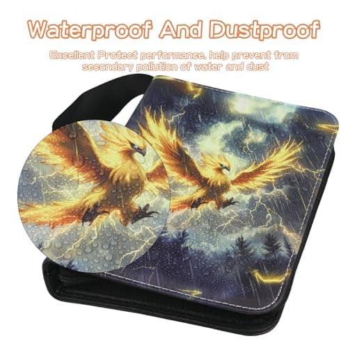 Trading Card Binder 4 Pocket, Fits 400 Cards with 50 Removable Sleeves, Portable TCG Album Folder for Standard Size Game Cards, Sports Card Holder Book for Collectors, Stormwing - Thumbnail 2