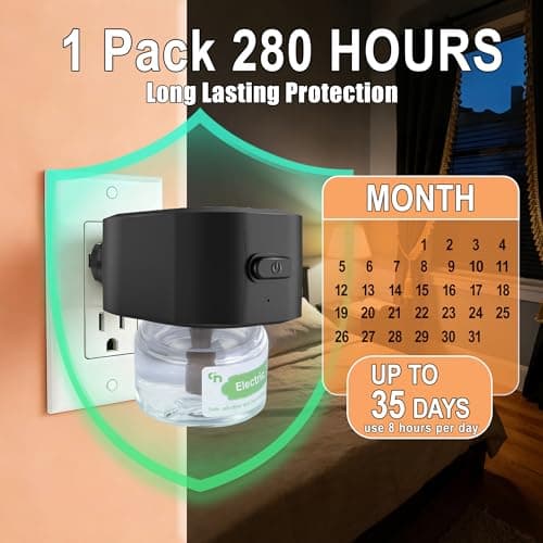 Simashts Mosquito Repellent Indoor Device, Electric Mosquito Repeller Plug in Home Use, Include 1 Pack 280 Hr Refills for Bedroom Living Room Office Hotel - Thumbnail 5