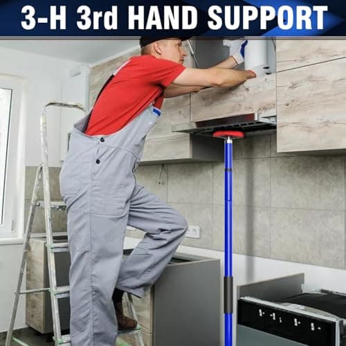 3-H Cabinet Jacks for Installing Cabinets, Thickened All-Steel Adjustable Support Pole with Twist-Lock Mechanism, Heavy-Duty Third Hand Tool, Blue, 27.5"-43" 1pc - Thumbnail 5