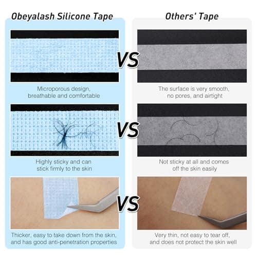 4 Rolls Lash Extension Tape - Micropore Silicone Tape for Eyelash Extensions, Sensitive, Breathable, Waterproof Gel Tape in Blue and Pink - Thumbnail 3