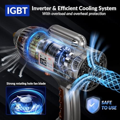 Handheld ARC Stick Welder 140A 110V,lightweight Portable inverter handheld welder Gun capable of DC Stick for Hobby DIY Projects Home Use. Arc force and Anti-Stick With Welding Tools - Thumbnail 5