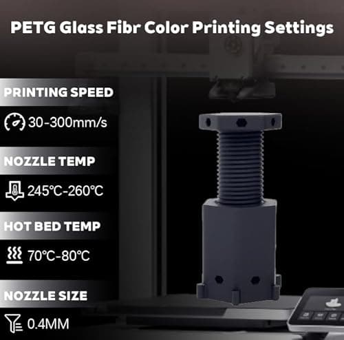 Carbon Fibre Black PETG Filament 1.75mm High Intensity 3D Printer Filament, 1kg (2.2lbs) Spool Toughness Enhanced PETG 3D Printing Filament Hide The Layer Line - Thumbnail 2