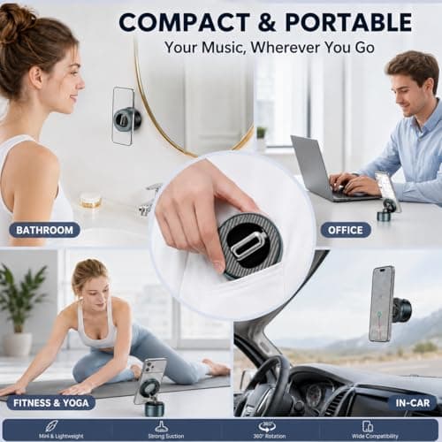 TGWUZZ 2-in-1 Magnetic Golf Cart Phone Holder & Bluetooth Speaker (Blue) - Thumbnail 3