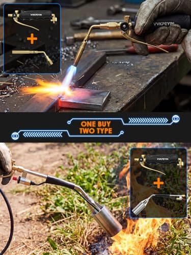 Propane Torch Weed Burner and Soldering Torche Kit, Solid Brass Brazing Torch,High Output with Long/Short Mode,11.5FT Hose Heavy Duty Blow Torch Flamethrower with Self Igniter and Turbo Trigger - Thumbnail 3