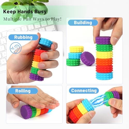 Silicone Magnetic Stress Balls, 6 Pack Pain Stim Fidget Toys Adults & Teens, Sensory Toys for Kids with Autism ADHD with Storage Box, Stress Relief & Focus Handheld Roller for Office Travel Classroom - Thumbnail 4