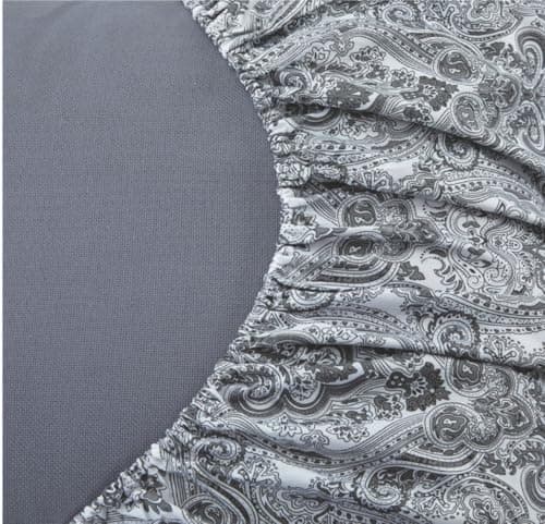 Spirit Linen home Full Size Bed Sheets Set Deep Pockets - 6PC Paisley Ultra Soft Microfiber Bed Sheets Set - Easy to Clean, 90 Thread Count Sheets Includes 1 Fitted, 1 Flat, 2 Pillowcases (Dark Grey) - Thumbnail 3